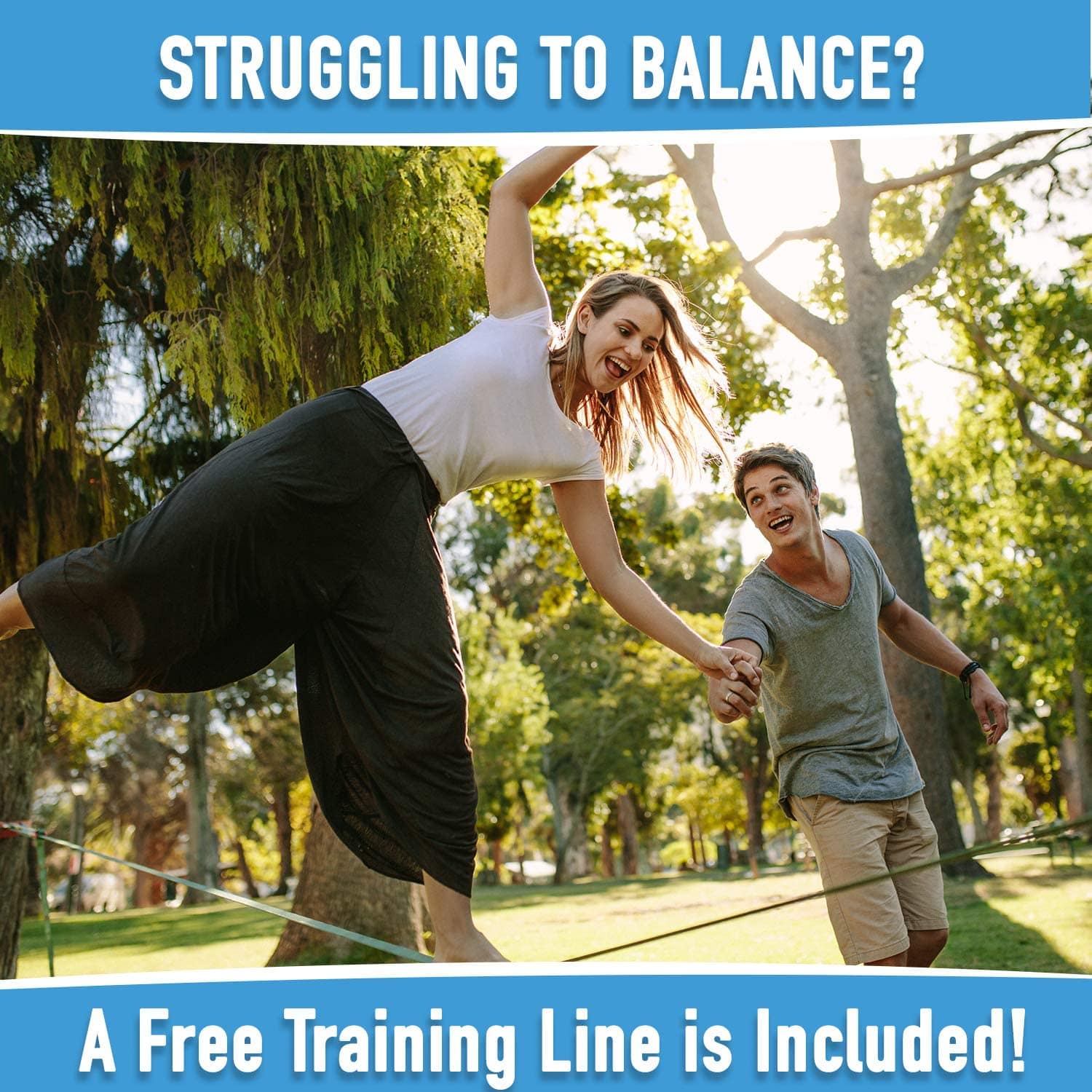 Slackline Kit 70' W/ Training Line - Hyponix Sporting Goods